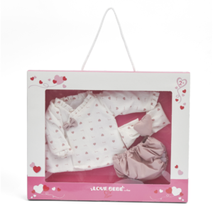 Vestito bebé reborn 45 cm con decorazioni a cuore - LOVE BEBÈ