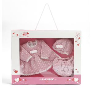 Vestito bebé reborn 45 cm  rosa  con tulle a pois - LOVE BEBÈ