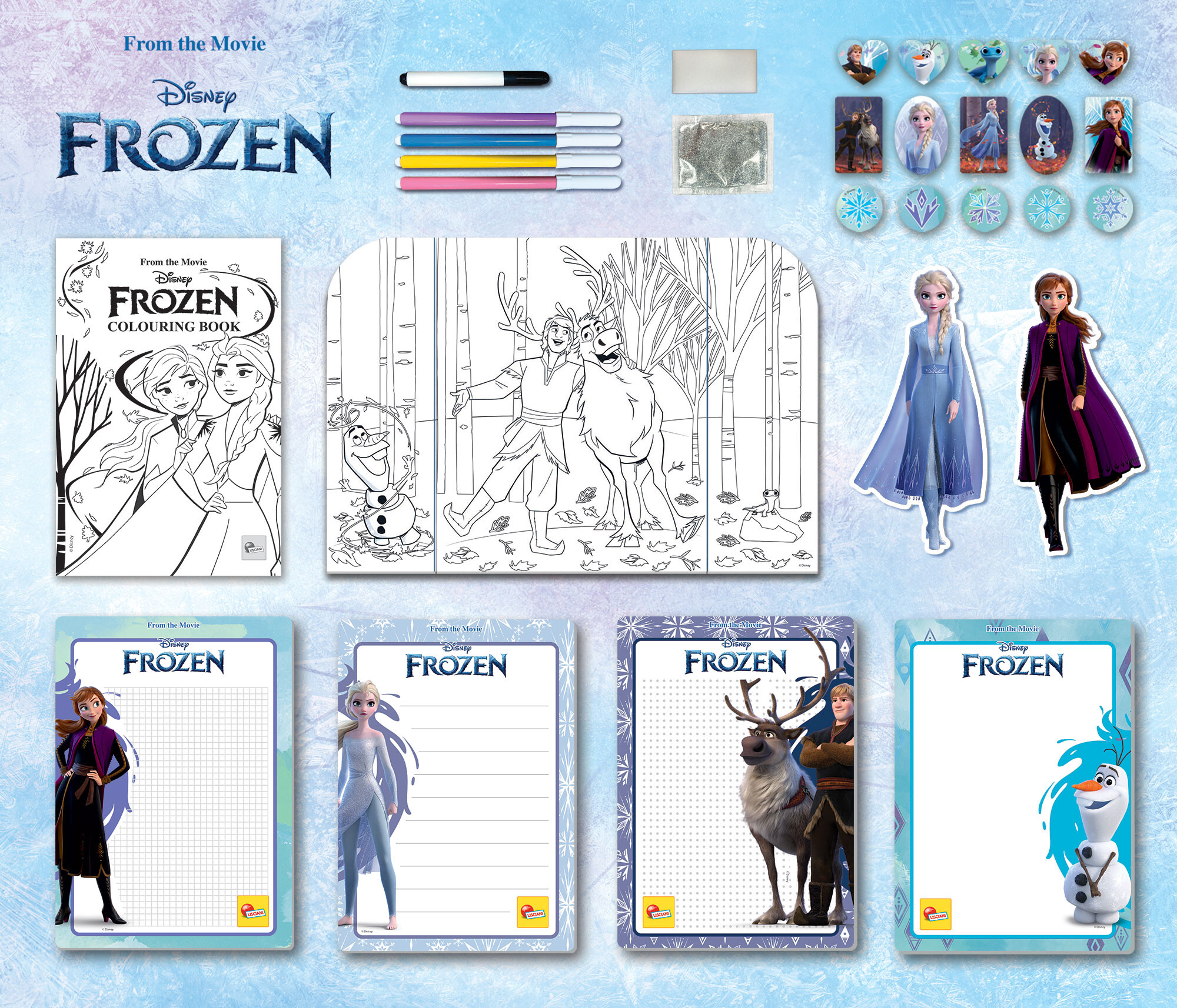 Frozen zainetto coloring and drawing school - DISNEY PRINCESS, LISCIANI, Frozen
