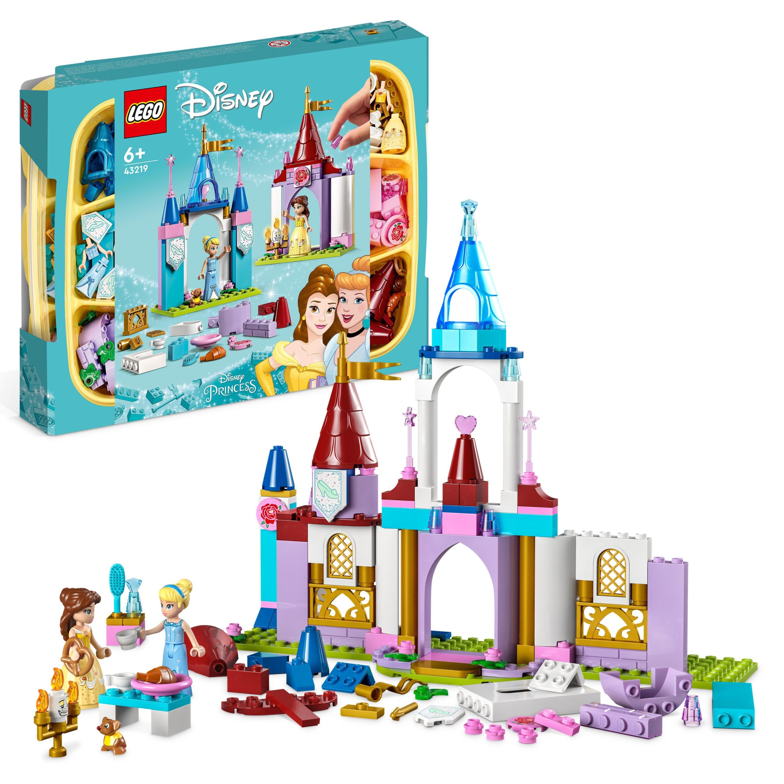 Lego disney princess 43219 castelli creativi, set con castello