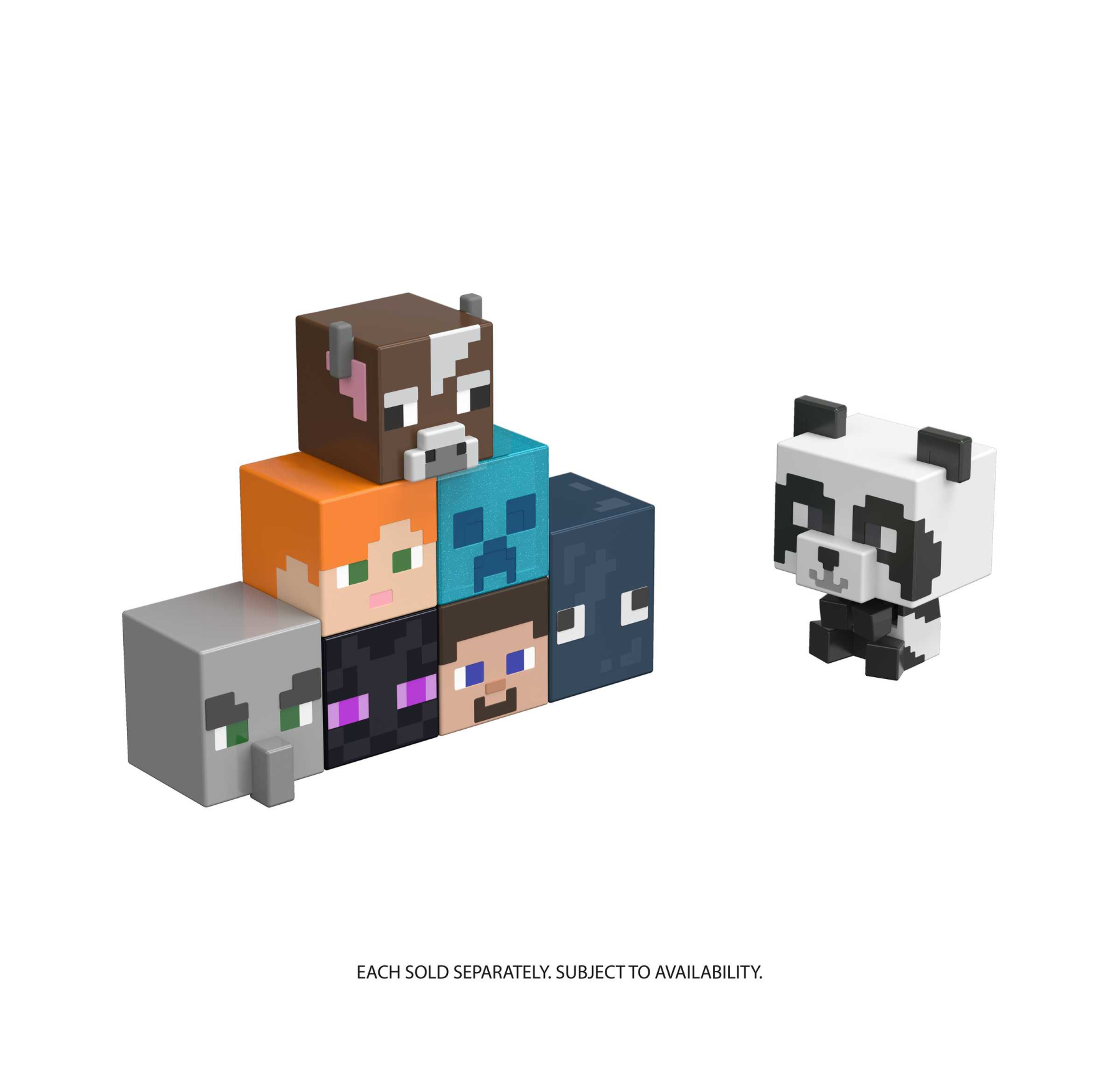 Minecraft - mini action figure testa mob, assortimento personaggi del videogioco dal design pixelato con teste giganti, tutti da collezionare, giocattolo per bambini, 6+ anni, hdv64 - MINECRAFT