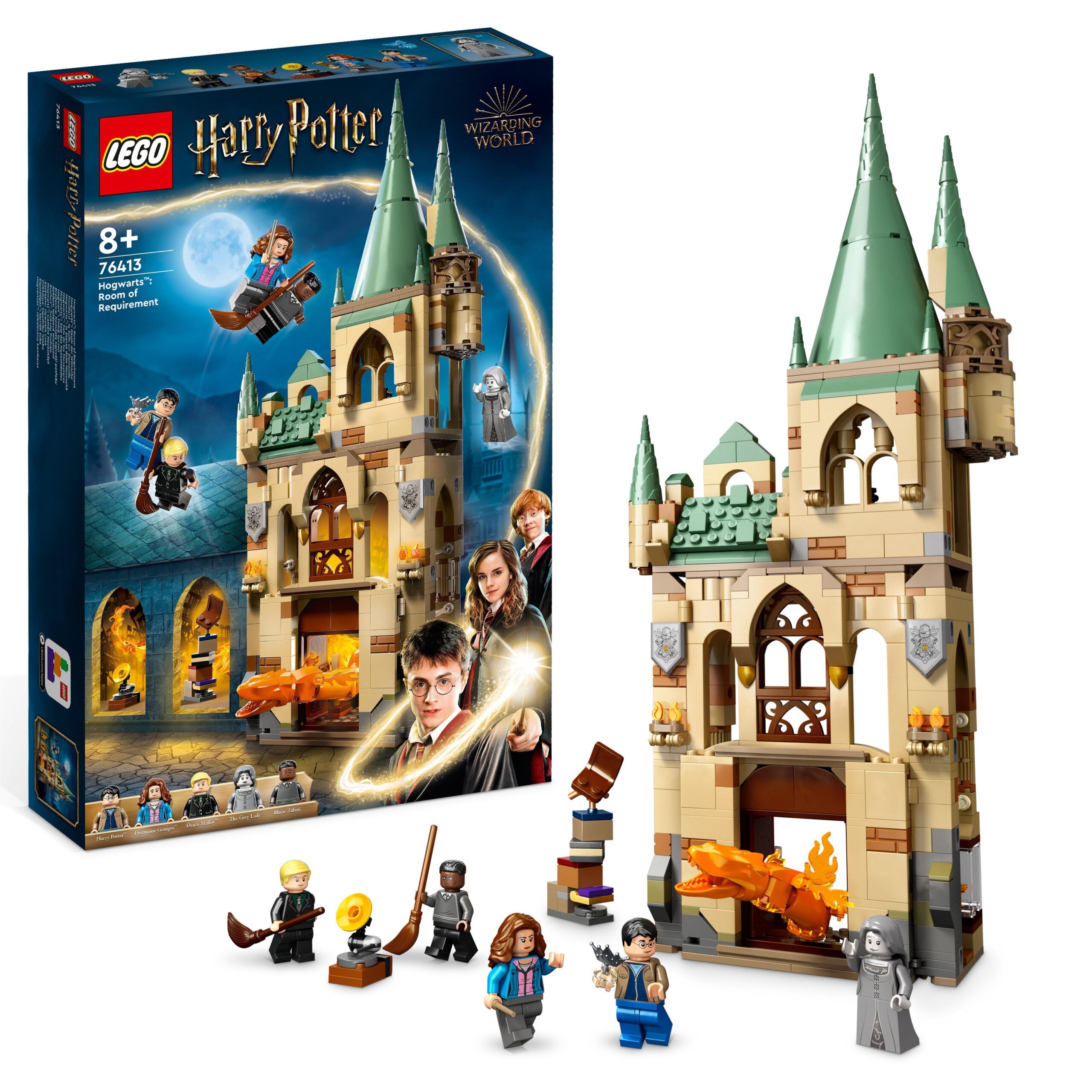 Lego harry potter 76413 hogwarts: la stanza delle necessità, castello  giocattolo con figura di serpente di fuoco trasformabile - Toys Center