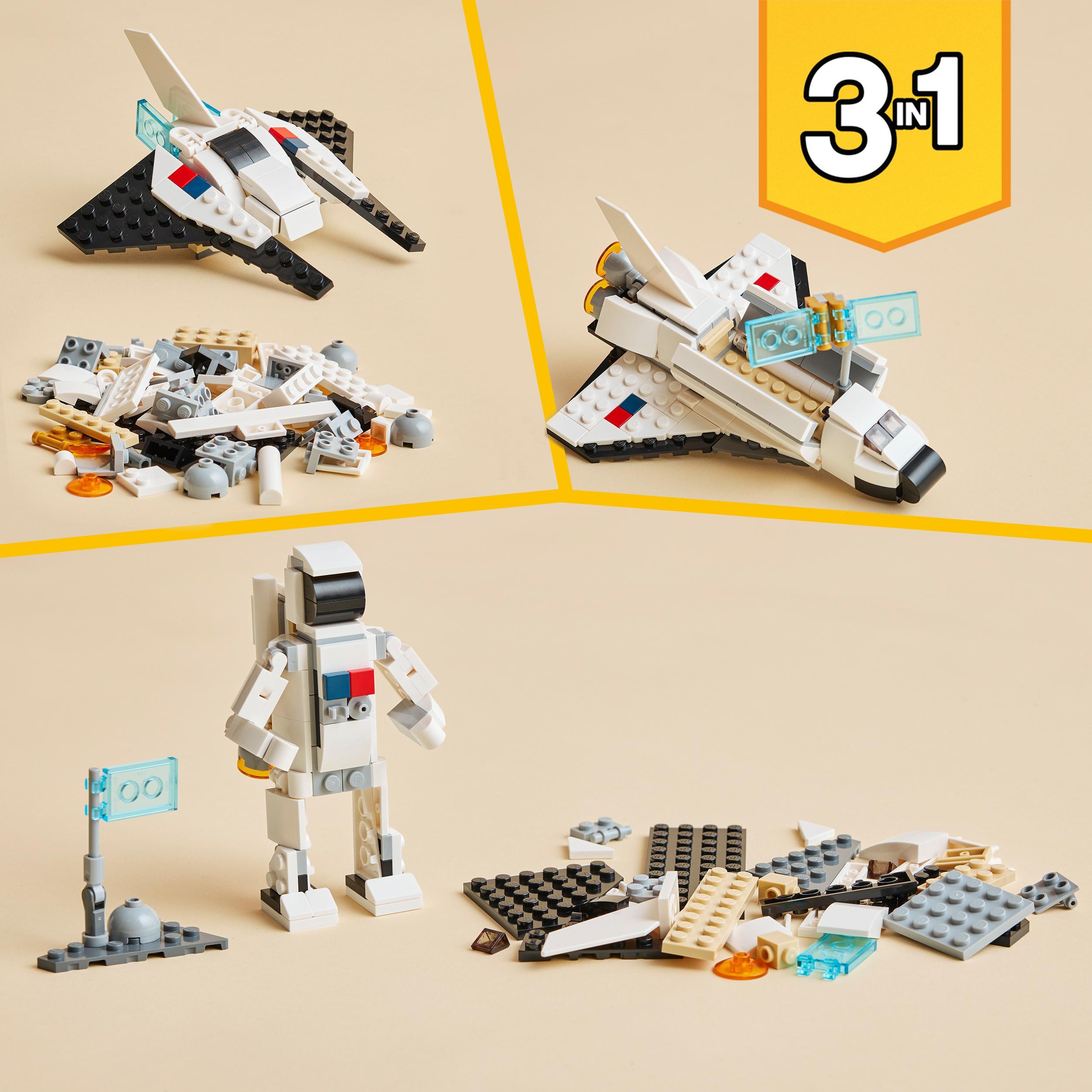 Lego creator 31134 space shuttle, set 3 in1 con astronauta e astronave  giocattolo, giochi per bambini 6+ idea regalo creativa - Toys Center
