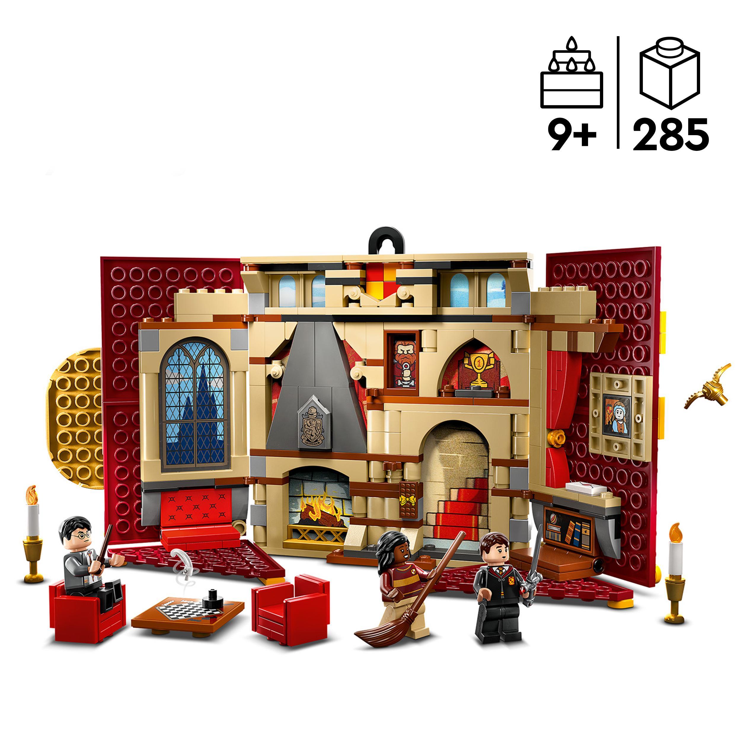 Lego harry potter 76409 stendardo della casa grifondoro da parete, sala comune castello di hogwarts, giocattolo da collezione - LEGO® Harry Potter™