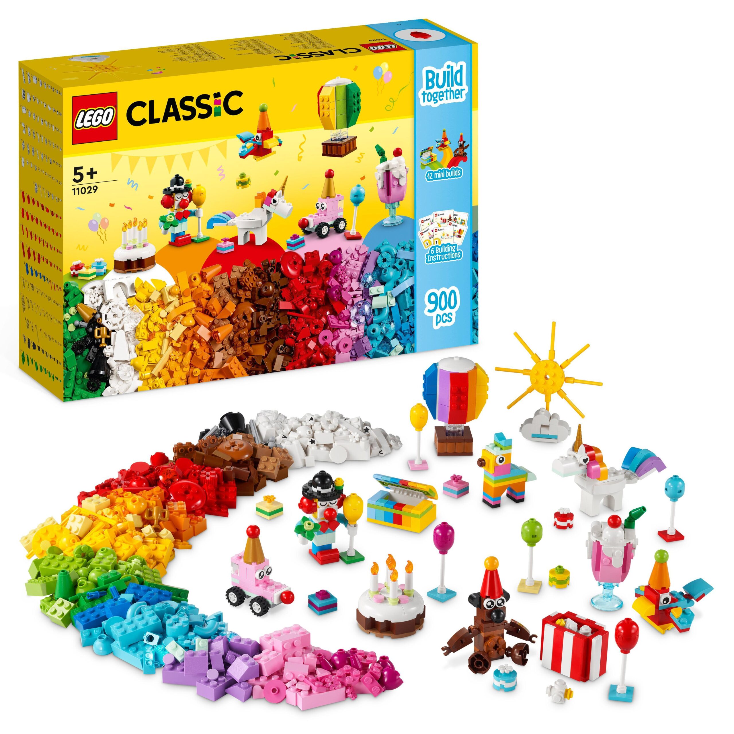 Lego classic 11029 party box creativa, giochi per bambini 5+ da condividere in famiglia con 12 mini-costruzioni in mattoncini - LEGO CLASSIC