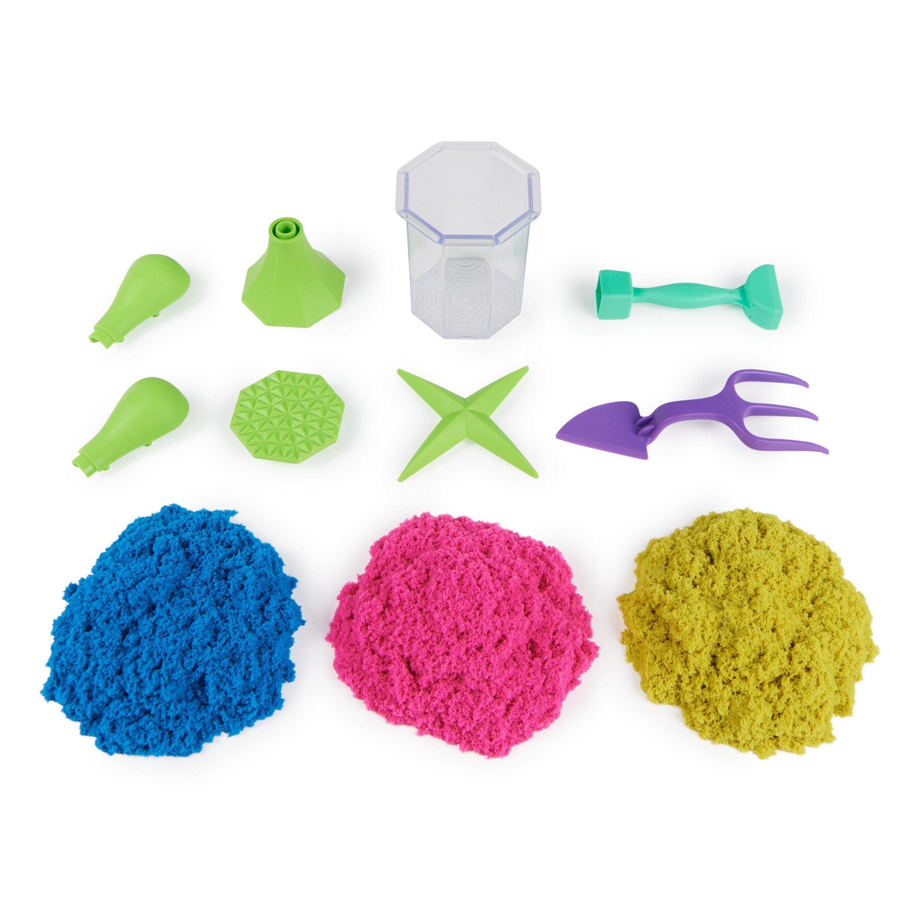 Kinetic sand, set gioco squish n’ create, sabbia colorata in 3 variazioni, sabbia cinetica 382 g, 5 accessori per modellare la sabbia, giocattoli per bambini e bambine 3 anni - KINETIC SAND