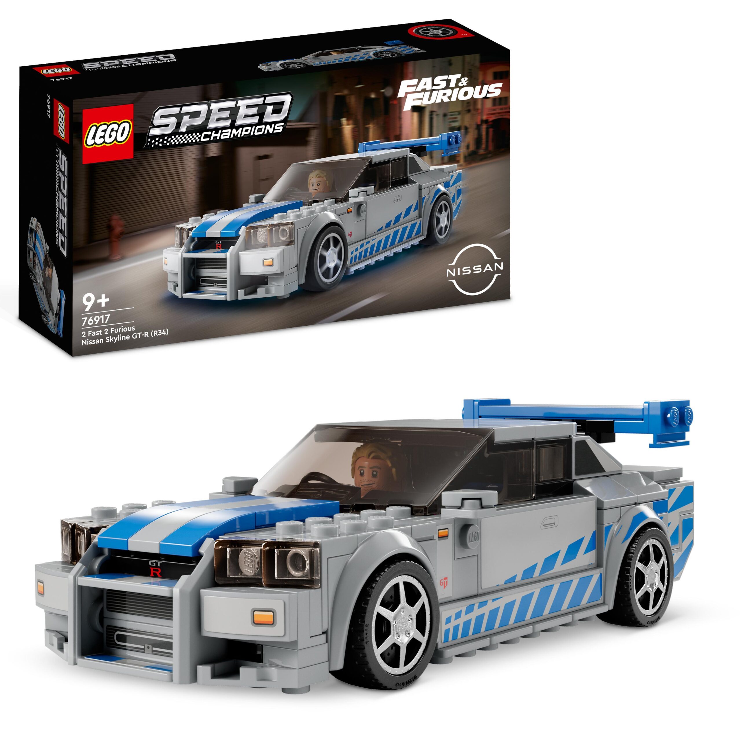 Lego speed champions 76917 2 fast 2 furious nissan skyline gt-r (r34) macchina giocattolo da collezione 2023, giochi per bambini - LEGO SPEED CHAMPIONS