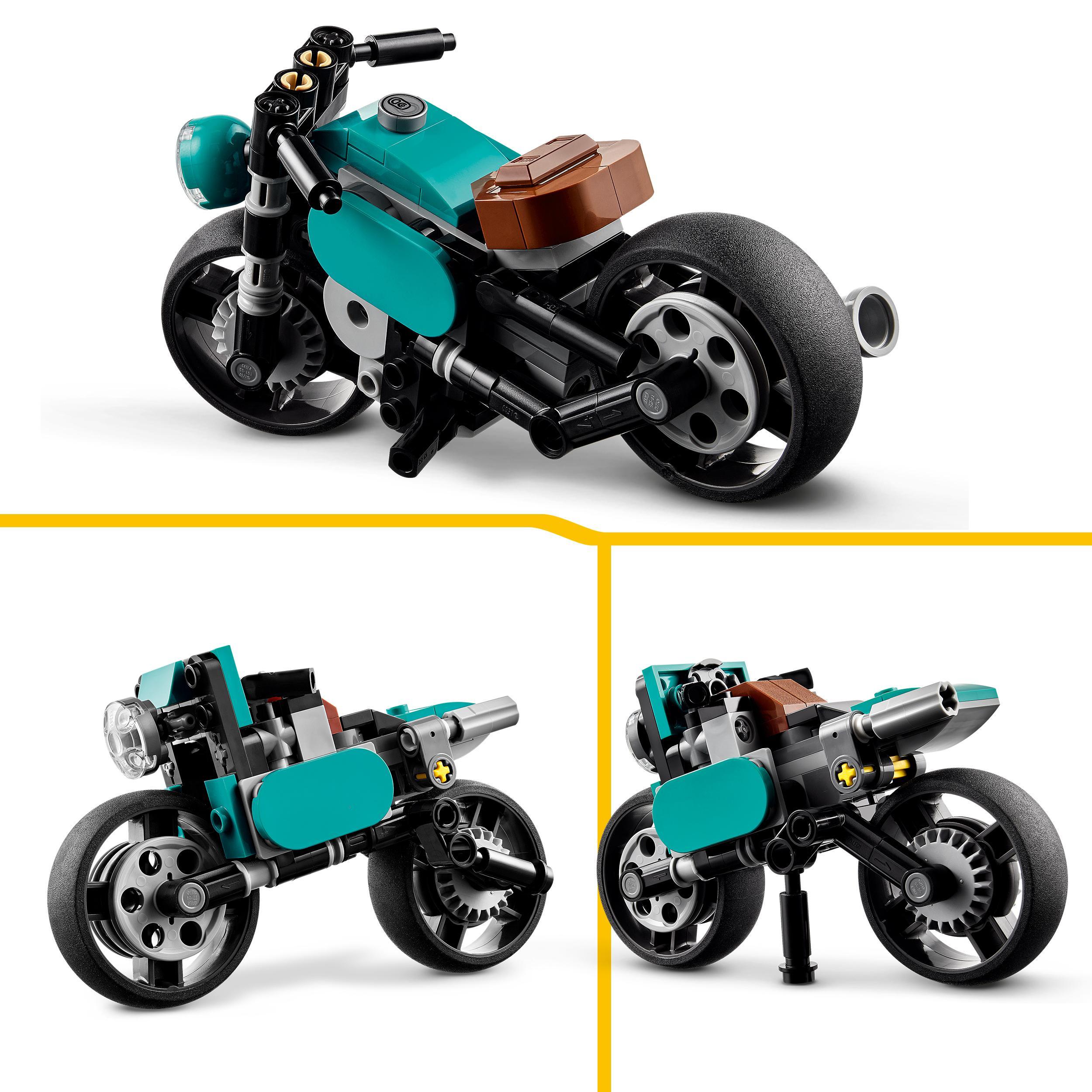 Lego creator 31135 motocicletta vintage, set 3 in 1 con moto