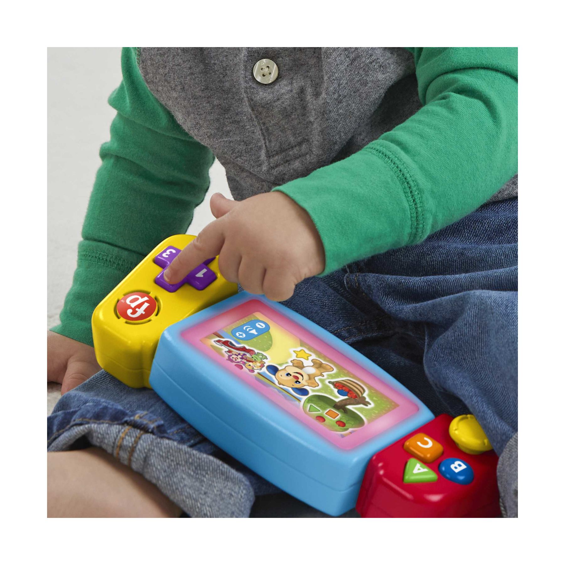 Fisher-price - console gira e impara, videogioco finto per bambini ai primi passi, con luci, suoni e canzoni educative, versione multilingue, giocattolo per bambini, 9-36 mesi, hnl52 - FISHER-PRICE