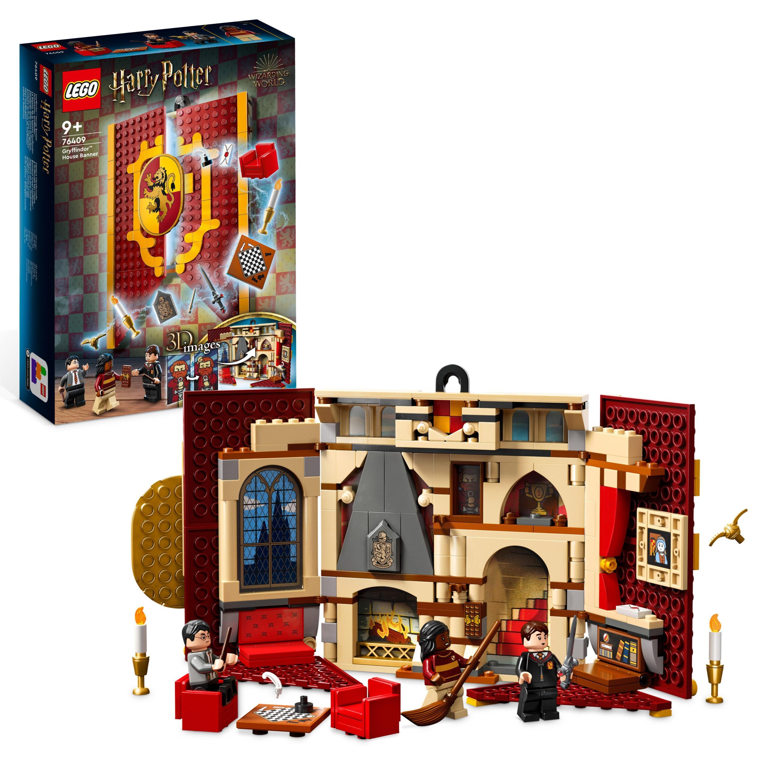 Lego harry potter 76409 stendardo della casa grifondoro da parete, sala comune castello di hogwarts, giocattolo da collezione - LEGO® Harry Potter™