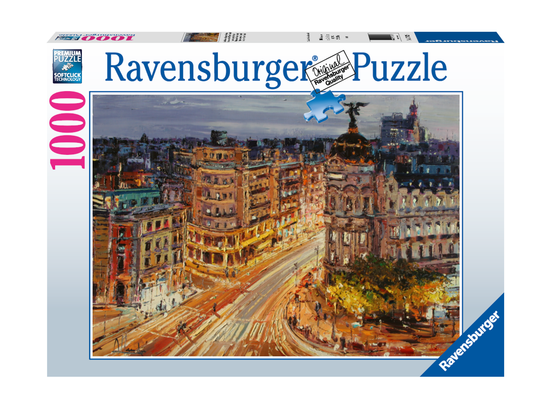 Ravensburger - puzzle dipinto di madrid, la gran via, 1000 pezzi, puzzle adulti - RAVENSBURGER