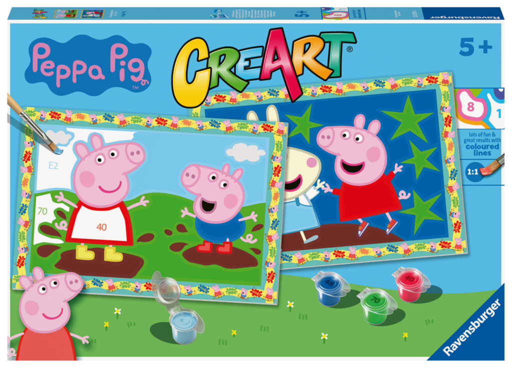 Ravensburer creart serie junior, peppa pig, kit dipingere con i