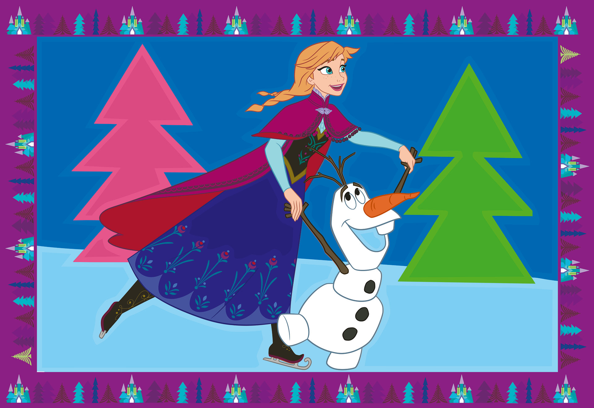 Ravensburer - creart serie junior, disney frozen, kit dipingere con i numeri, contiene 2 tavole prestampate, pennello, colori, gioco creativo per maschi e femmine dai 5+ anni di età - DISNEY PRINCESS, RAVENSBURGER, Frozen