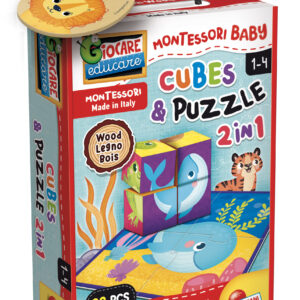 Montessori baby legno cubes and puzzle 2 in 1 - LISCIANI