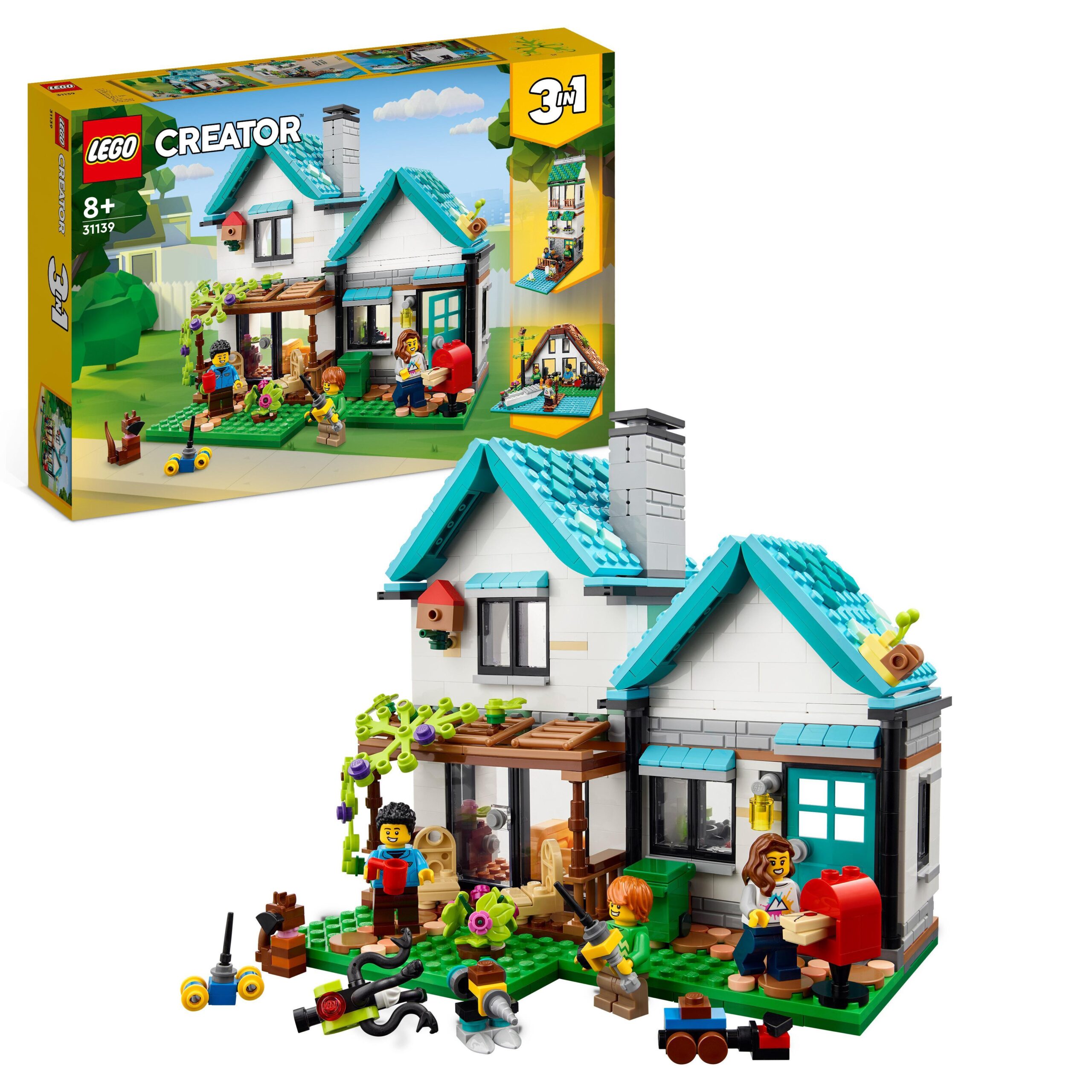 Lego creator 31139 casa accogliente, modellino da costruire di case giocattolo 3 in 1, idea regalo per bambini - LEGO CREATOR
