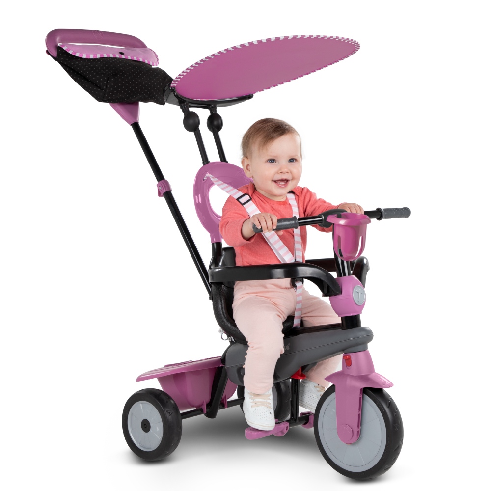Smartrike vanilla 4 in 1 triciclo per bambini dai 15 mesi con maniglione direzionale touch steering e equipaggiamento di sicurezza - rosa - SMART TRIKE, SUN&SPORT