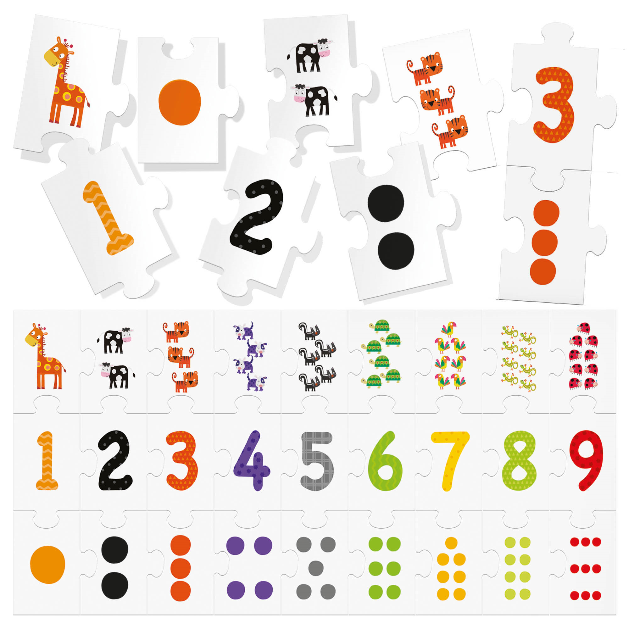 123 puzzle. numeri e quantità in sequenza! s.t.e.m. 3-6 anni - HEADU
