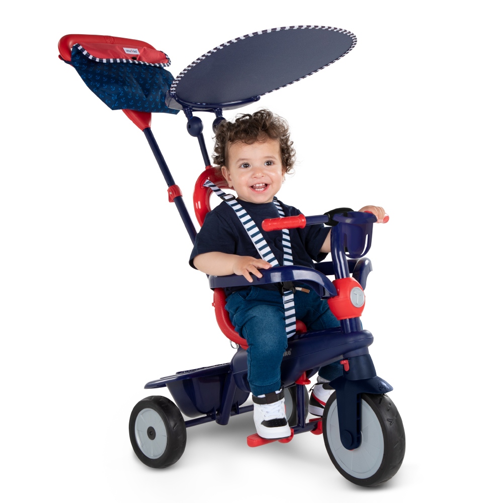 Smartrike vanilla 4 in 1 triciclo per bambini dai 15 mesi con maniglione direzionale touch steering e equipaggiamento di sicurezza - blu navy - SMART TRIKE