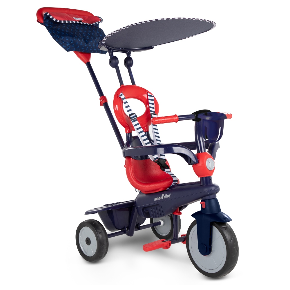 Smartrike vanilla 4 in 1 triciclo per bambini dai 15 mesi con maniglione direzionale touch steering e equipaggiamento di sicurezza - blu navy - SMART TRIKE, SUN&SPORT