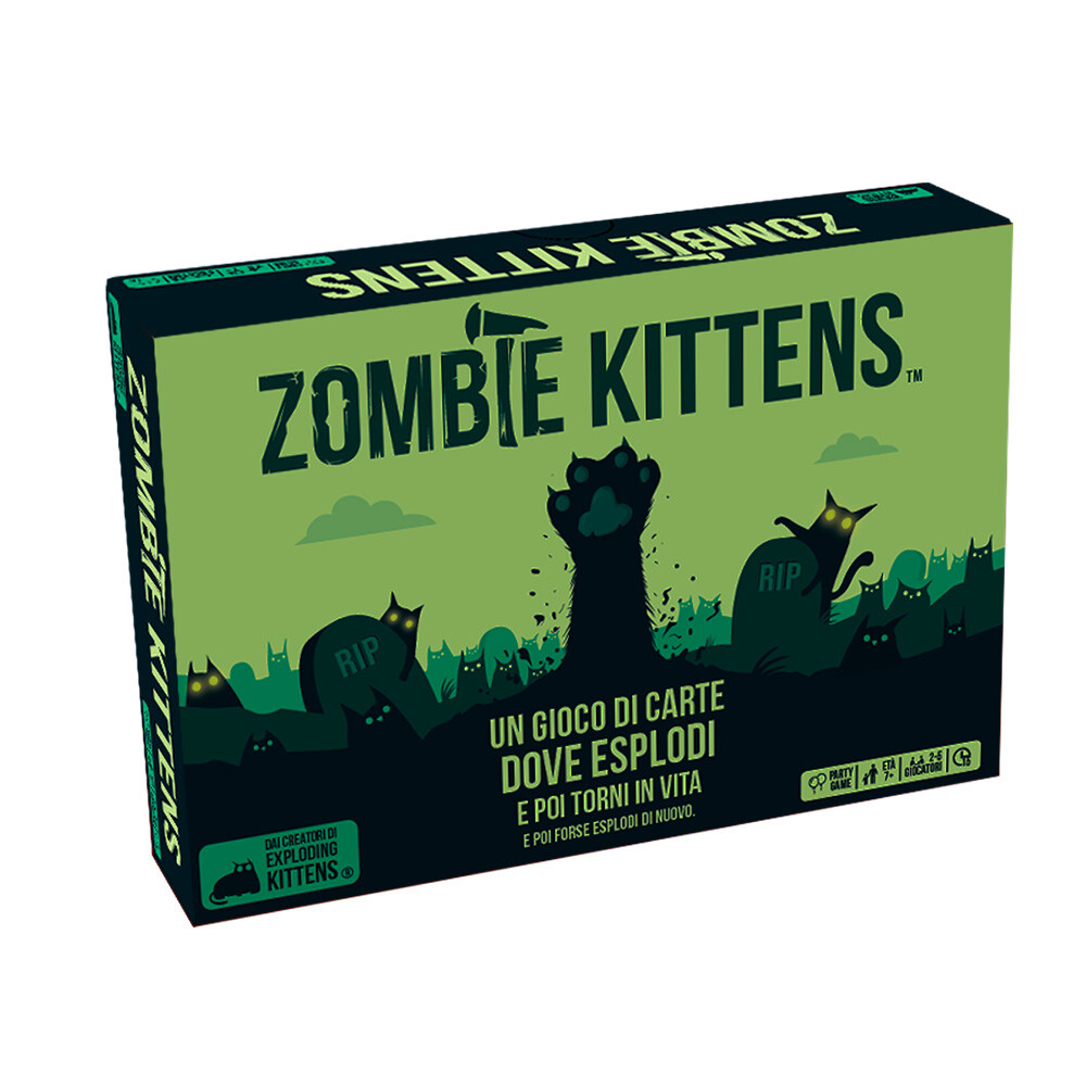 Asmodee - zombie kittens, gioco di carte della linea exploding kittens - 