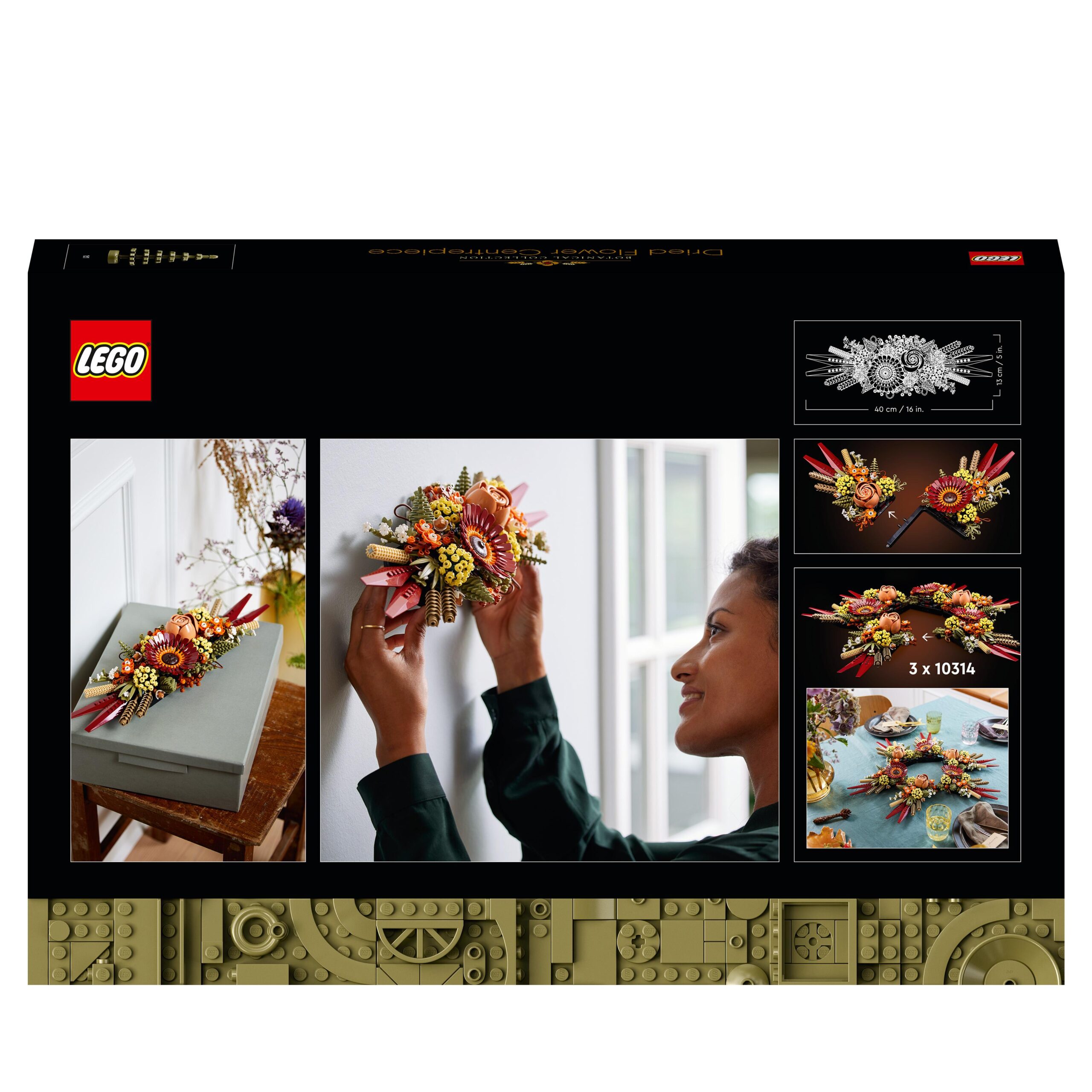 LEGO Icons 10314 Centrotavola di Fiori Secchi Finti, Botanical Collection  Fai da Te per Adulti con Rosa e Gerbera Artificiali - LEGO - LEL Flowers -  Set mattoncini - Giocattoli