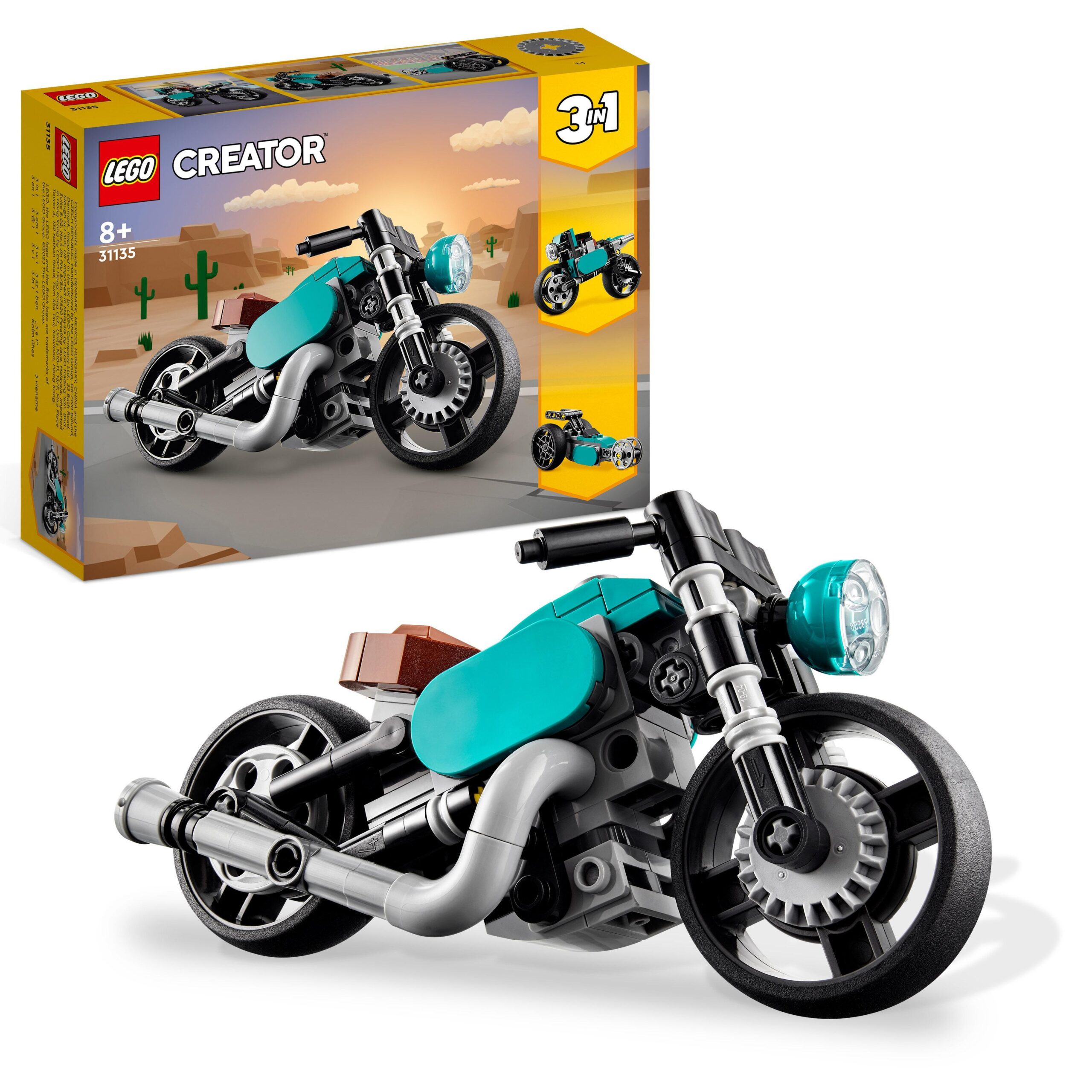 Lego creator 31135 motocicletta vintage, set 3 in 1 con moto giocattolo,  road bike e dragster, giochi creativi per bambini - Toys Center