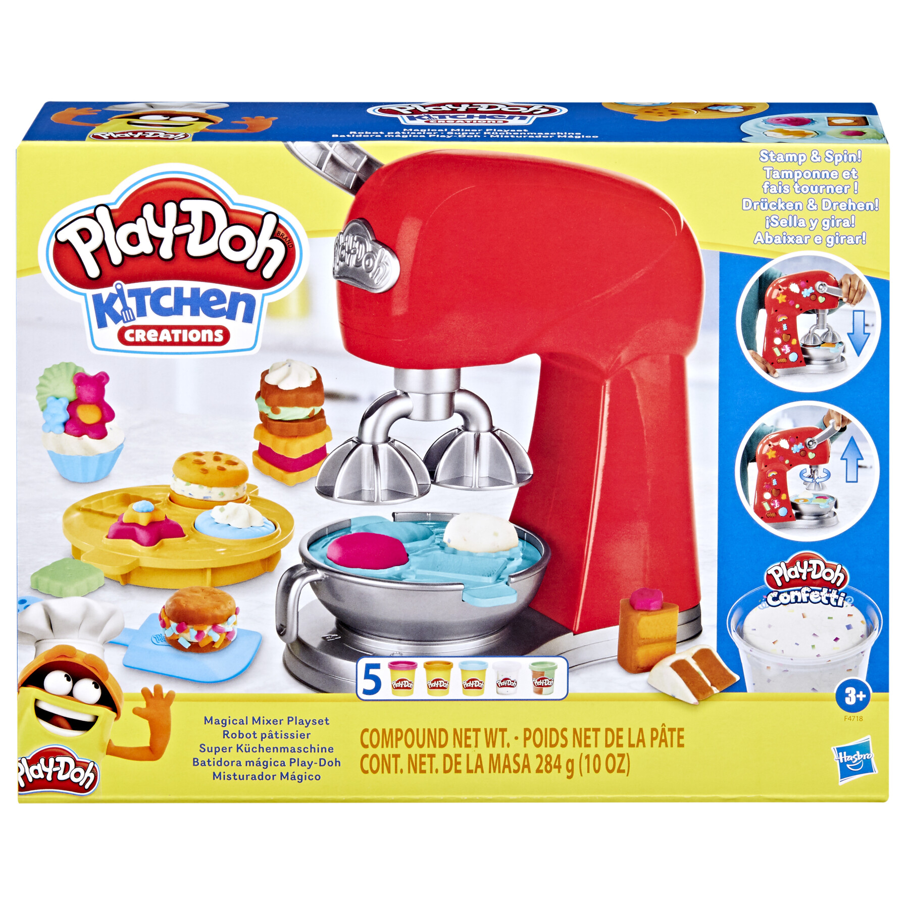 Play-doh kitchen creations - il magico mixer, impastatrice giocattolo con finti accessori da cucina - PLAY-DOH