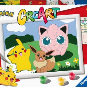 Ravensburger - creart serie d: pokémon classics, kit per dipingere con i numeri, gioco creativo per bambini 7+ anni - CREART, POKEMON