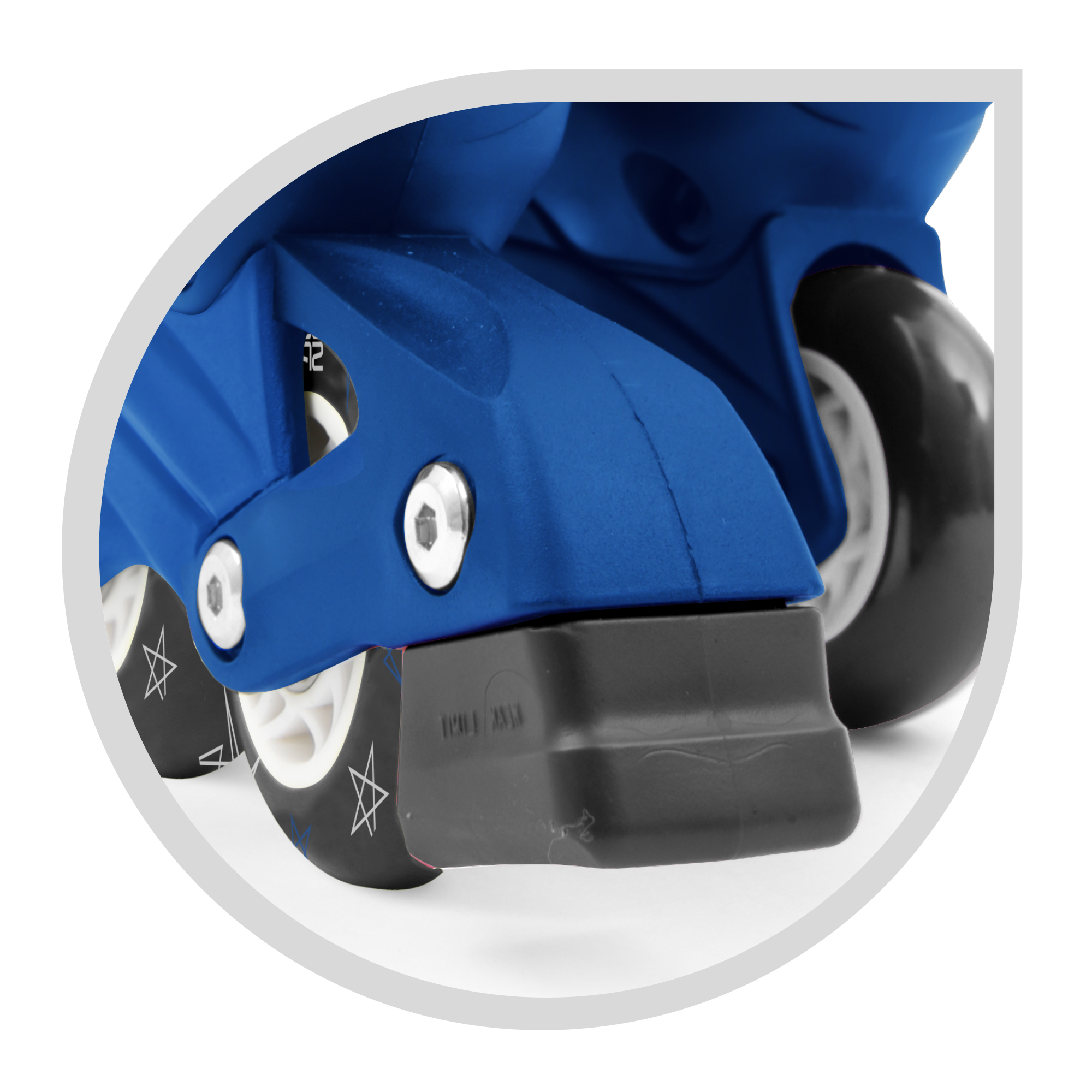 Pattini a 4 ruote con taglia regolabile e sistema frenante per bambini - misura 31-35, fibbie regolabili e imbottitura dello stivale - disponibile in blu e rosa - SUN&SPORT
