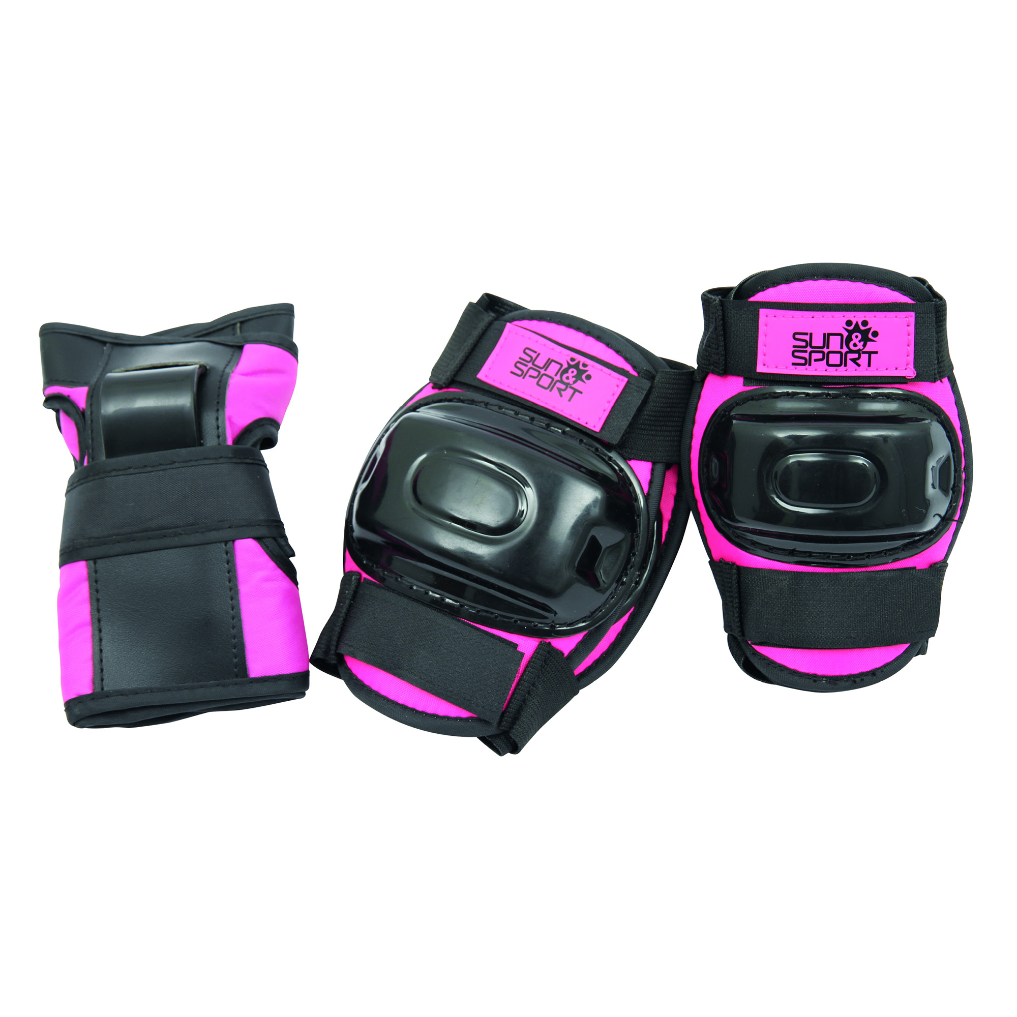 Set protezioni per pattinaggio, bici e altre attività sportive - regolabili, adatti a bambini fino a 50 kg - disponibile in rosa e blu - SUN&SPORT