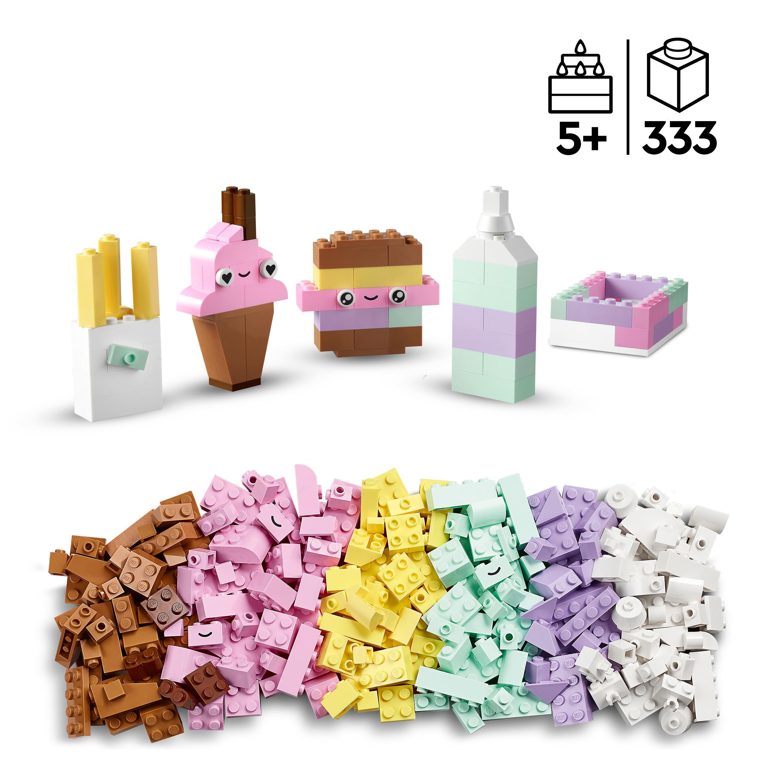 Lego classic 11028 divertimento creativo pastelli, set costruzioni in mattoncini con dinosauro giocattolo, giochi per bambini - LEGO CLASSIC