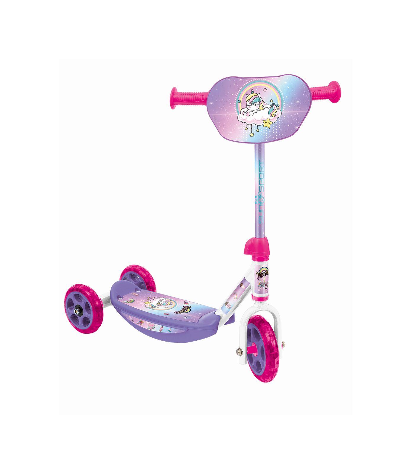 Monopattino 3 ruote per bambini da 2 a 4 anni con struttura in metallo e pedana antiscivolo | 20 kg di capacità massima - disponibile in blu e rosa - SUN&SPORT