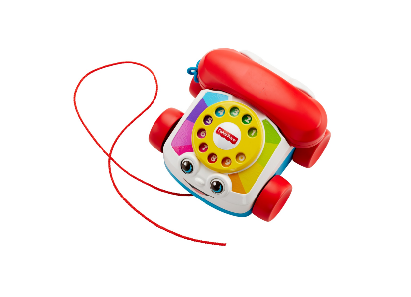 Fisher-price - telefono chiacchierone, con rotella girevole, simpatica faccina, squilli divertenti e cordino per trainarlo, giocattolo per bambini, 12+ mesi, fgw66 - FISHER-PRICE
