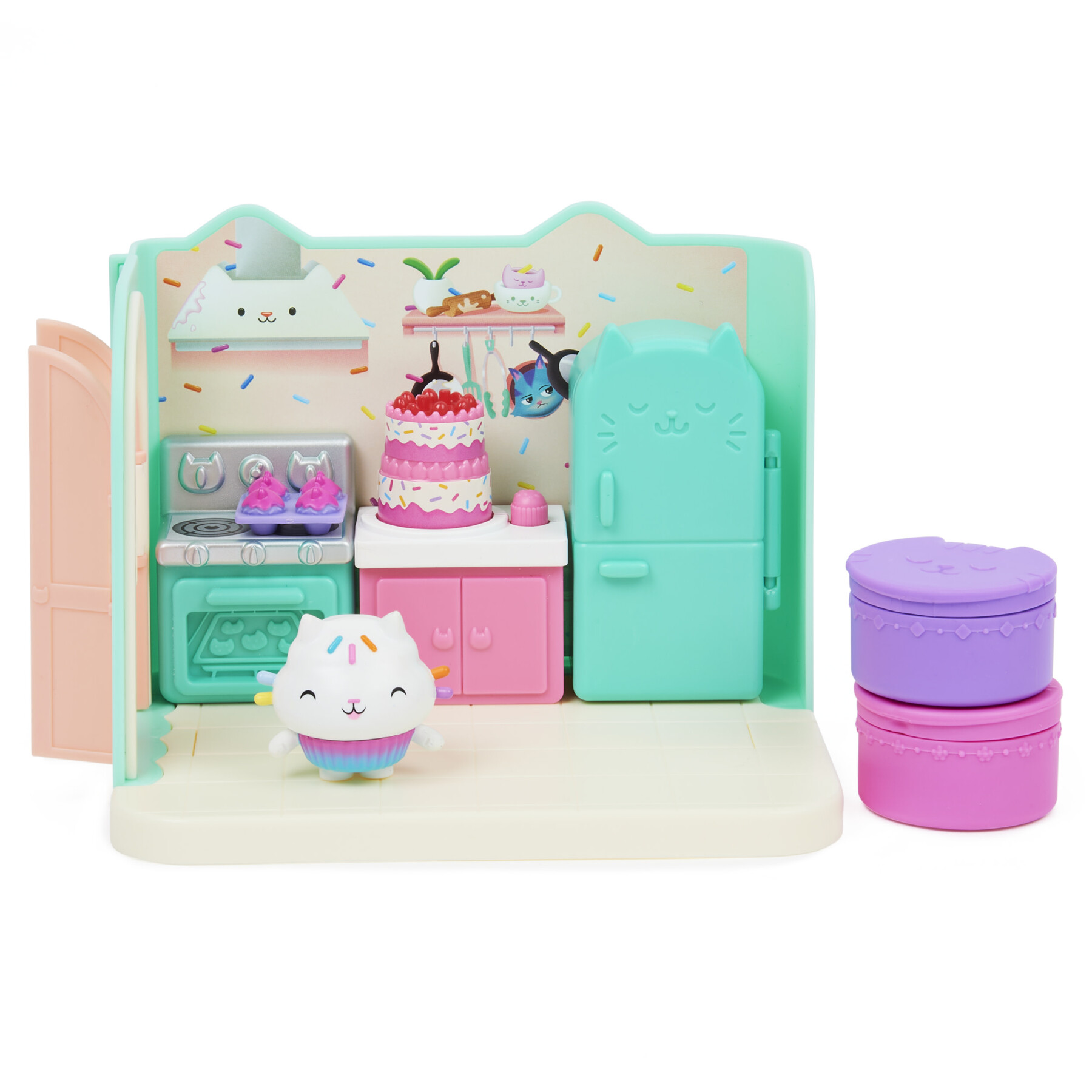 Gabby's dollhouse, la cucina di gattino dolcetto, mini playset stanze della casa, giochi per bambini dai 3 anni in su - GABBY'S DOLLHOUSE