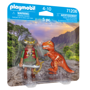 Playmobil 71206 duopack esploratore e t-rex per bambini da 4 anni in su - Playmobil