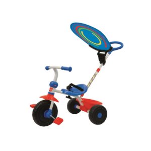 Triciclo regolabile con ruote libere e maniglione per bambini dai 10 mesi | cestino inclinabile, capote parasole e massimo di 20kg - SUN&SPORT