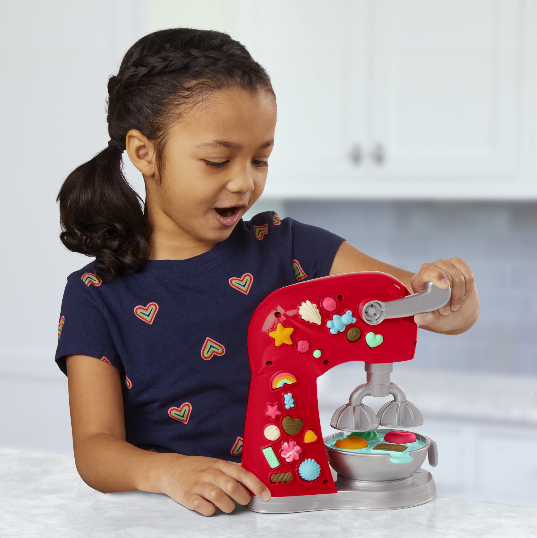 Play-doh kitchen creations - il magico mixer, impastatrice giocattolo con finti accessori da cucina - PLAY-DOH
