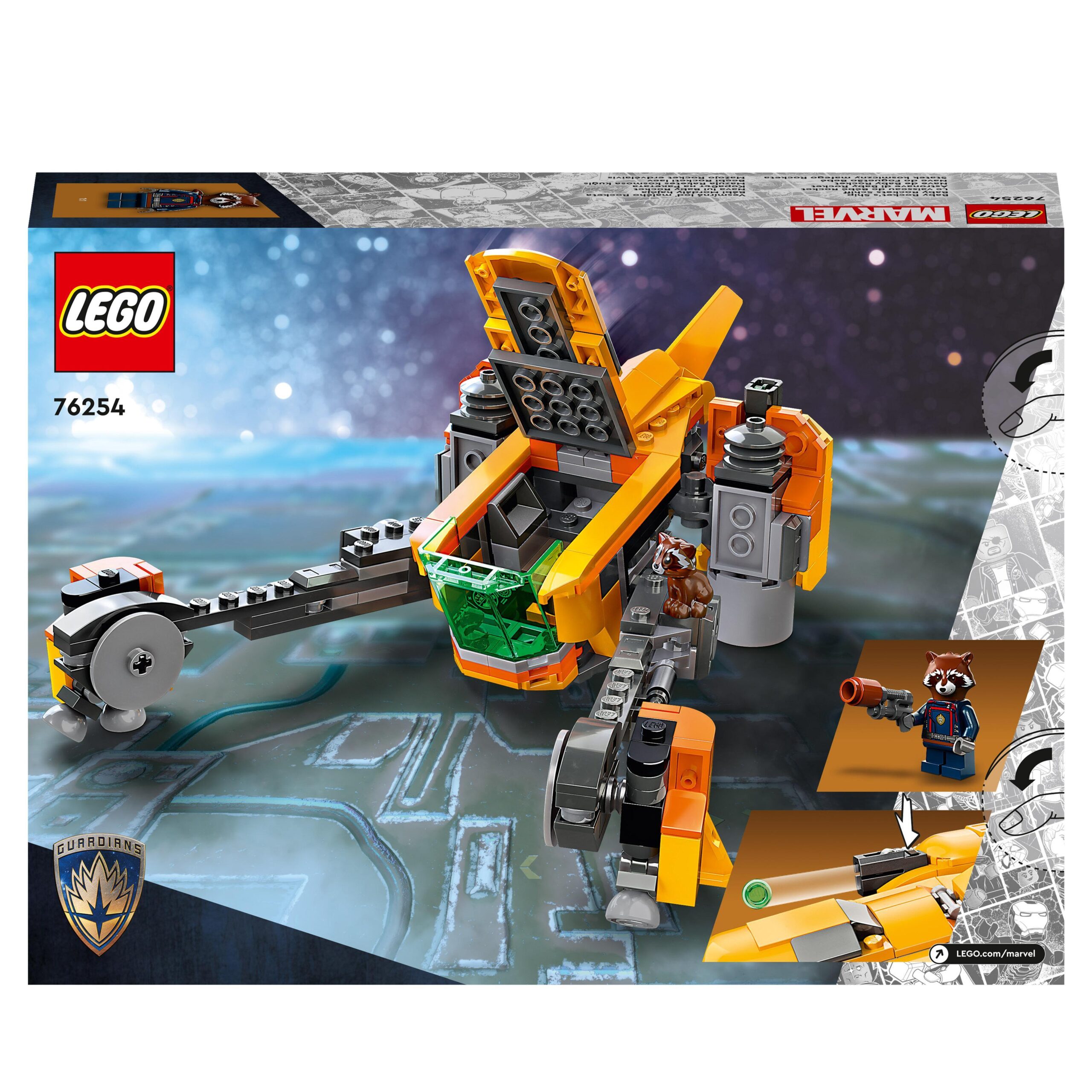Lego marvel 76254 astronave di baby rocket, giocattolo da costruire del supereroe dei guardiani della galassia volume 3 - LEGO SUPER HEROES