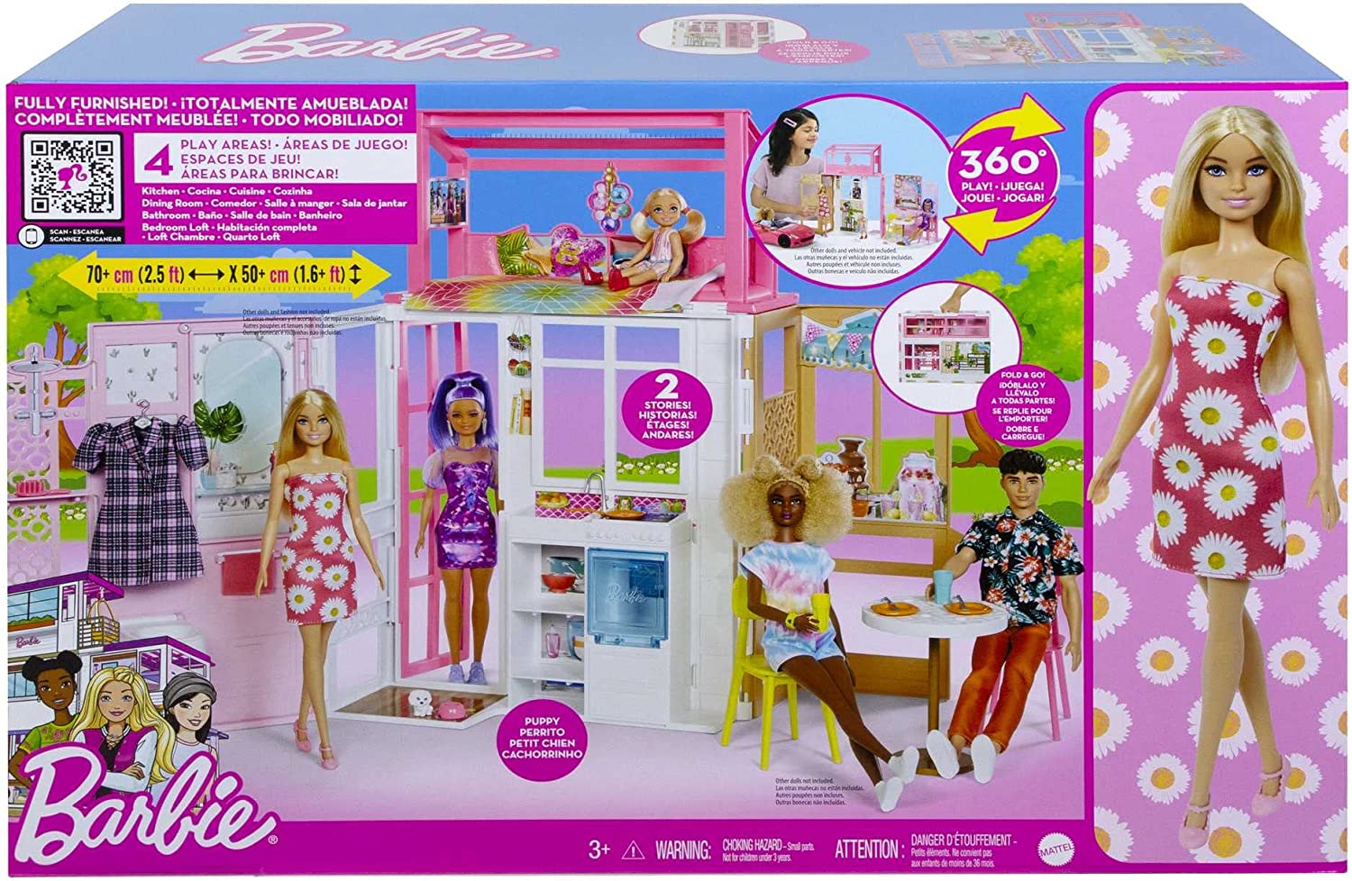 Barbie loft 2022 con bambola. questa casa di barbie completamente ammobiliata apre le porte a storie sempre diverse, con 2 piani e 4 aree gioco! - MATTEL GAMES