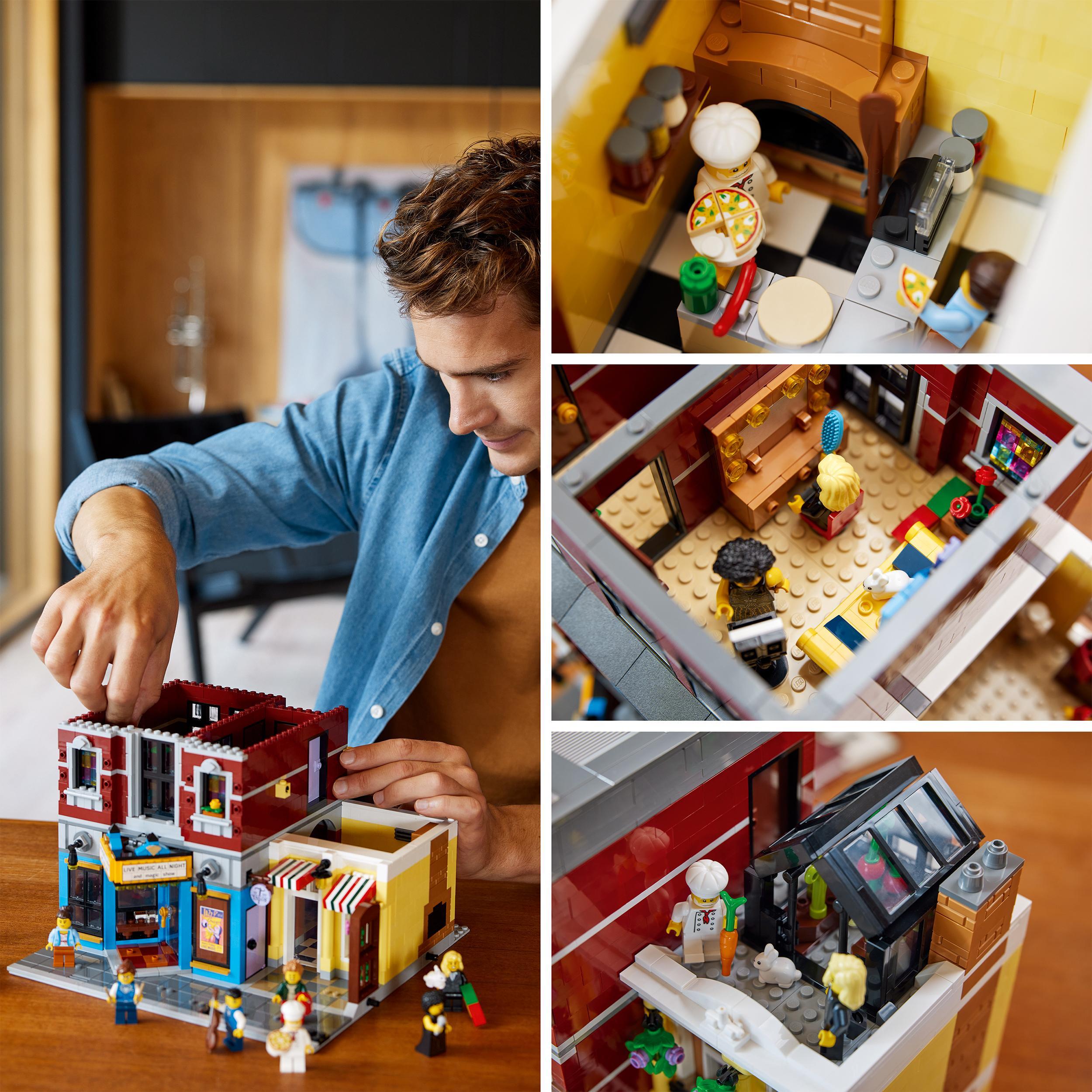 Lego icons 10312 jazz club, set con 5 sezioni, palco e minifigure della band, collezione modular building per adulti 2023 - Lego, LEGO ICONS