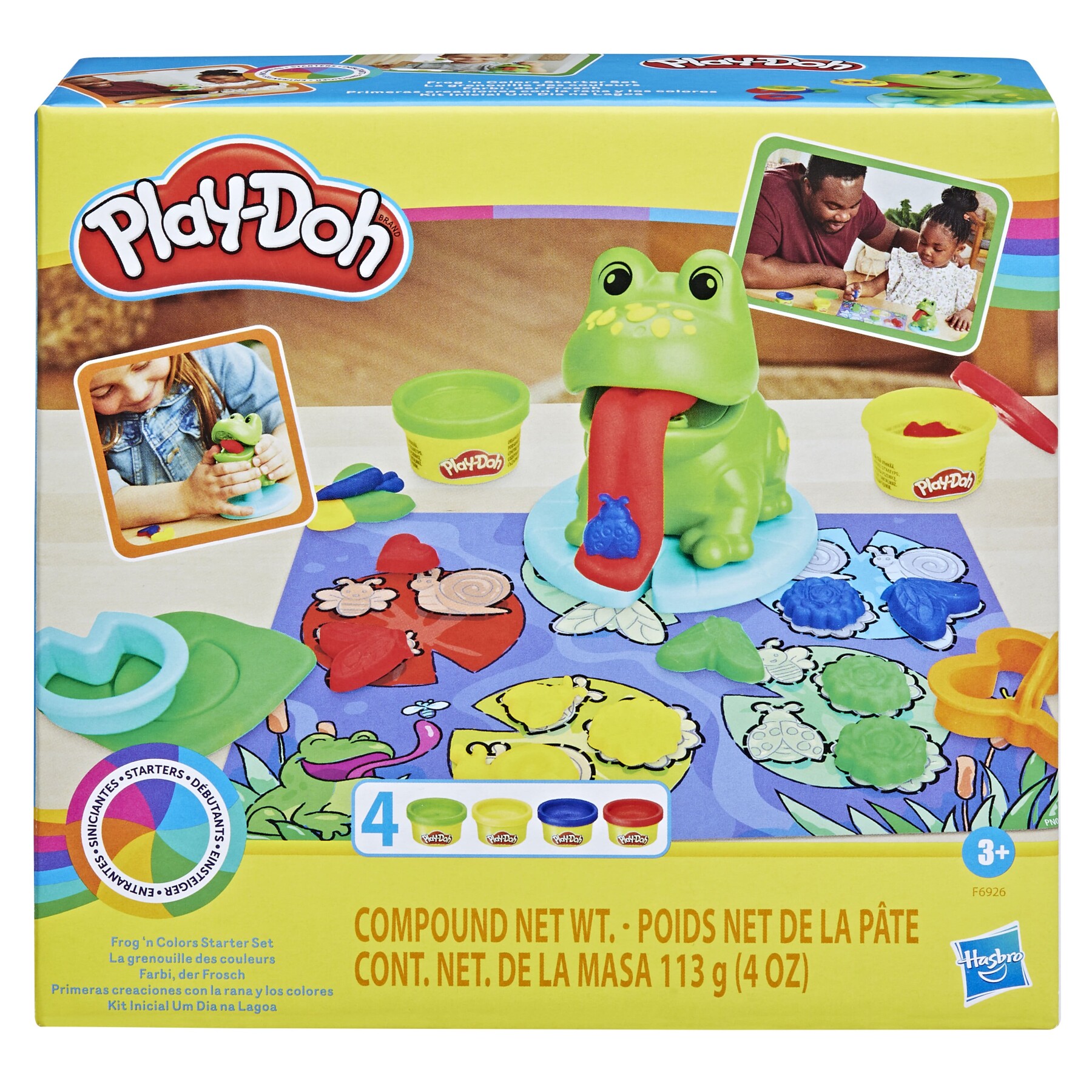 Play-doh, la mia prima rana a colori, 4 vasetti, giocattoli per età prescolare - PLAY-DOH