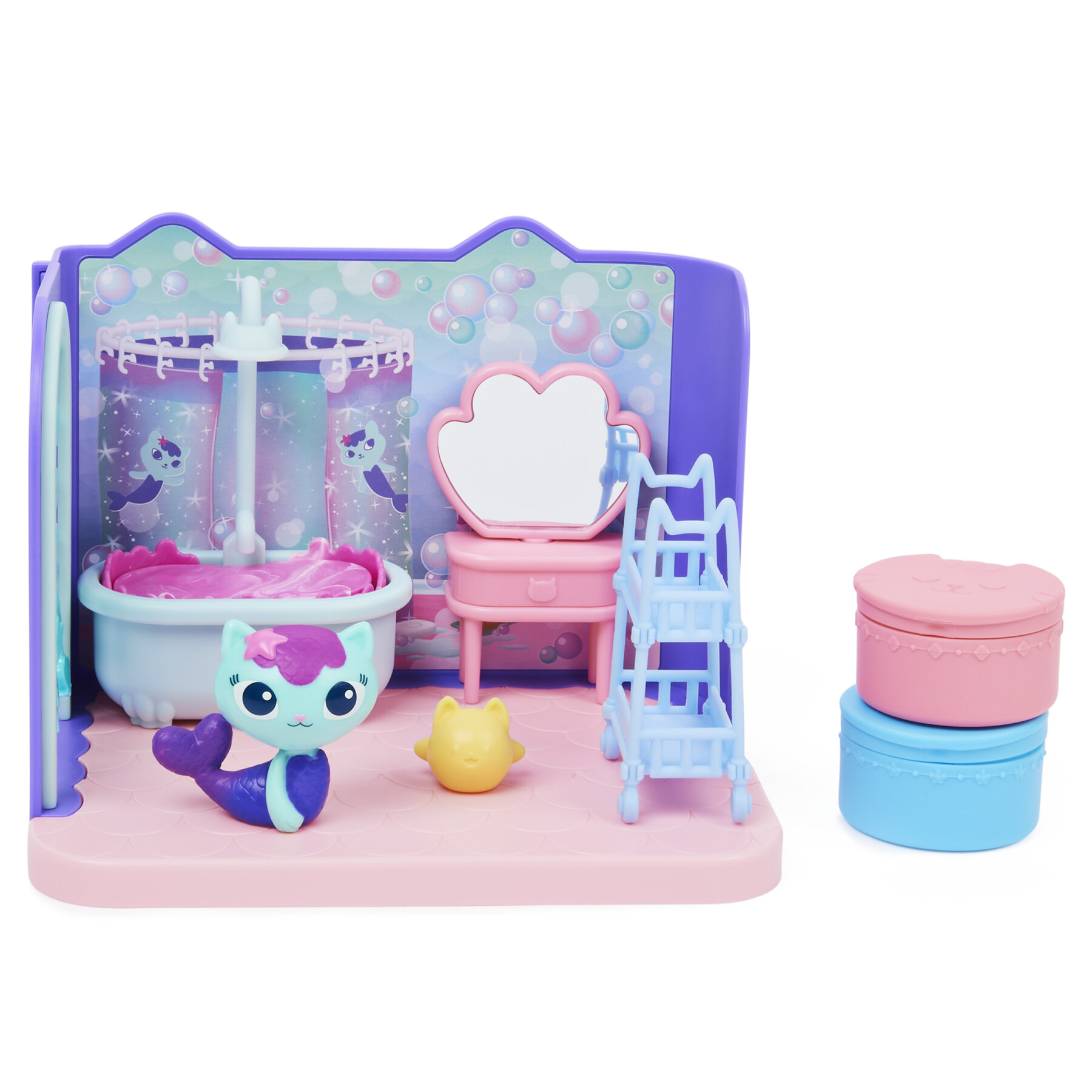 Gabby's dollhouse, la sala da bagno di siregatta, mini playset stanze della casa, giochi per bambini dai 3 anni in su - GABBY'S DOLLHOUSE