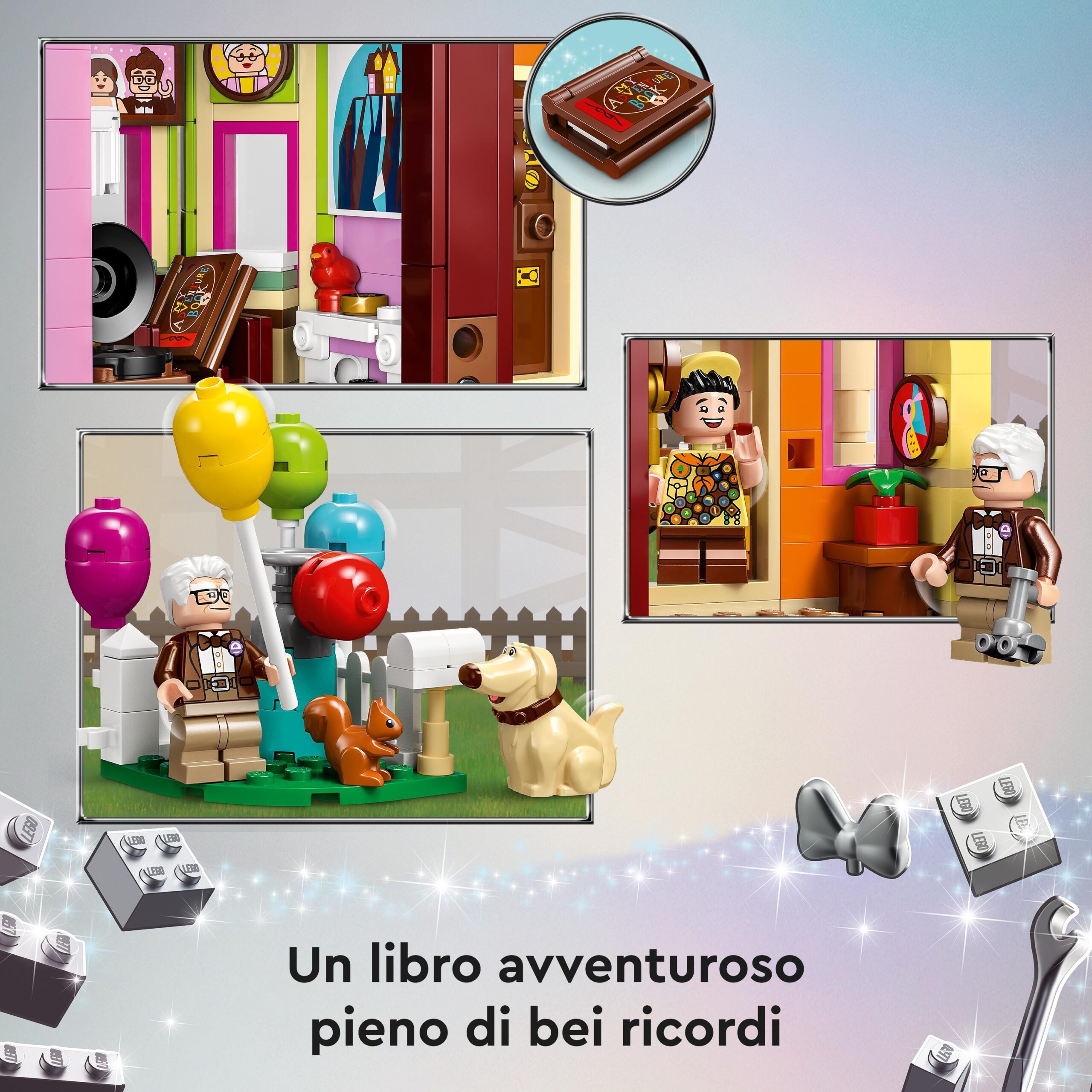 Lego disney e pixar 43217 casa di “up”, modellino con palloncini e figure di  carl, russell e dug, set disney 100° anniversario - Toys Center
