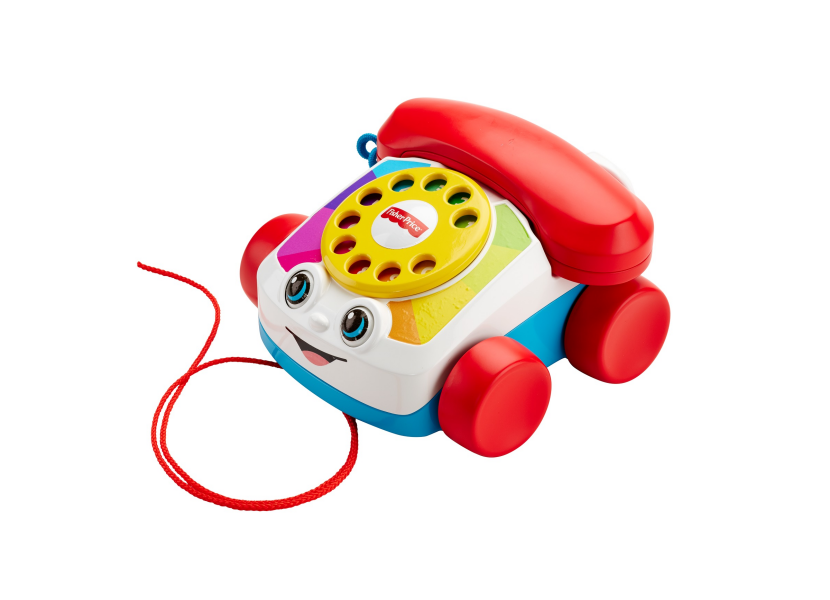 Fisher-price - telefono chiacchierone, con rotella girevole, simpatica faccina, squilli divertenti e cordino per trainarlo, giocattolo per bambini, 12+ mesi, fgw66 - FISHER-PRICE