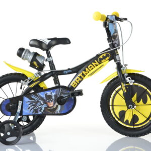 Bicicletta da bambino batman ruota 14 pollici con rotelle, freno e scudo anteriore - adatta a 5-7 anni - ideale per imparare a pedalare in autonomia con massima sicurezza - BATMAN