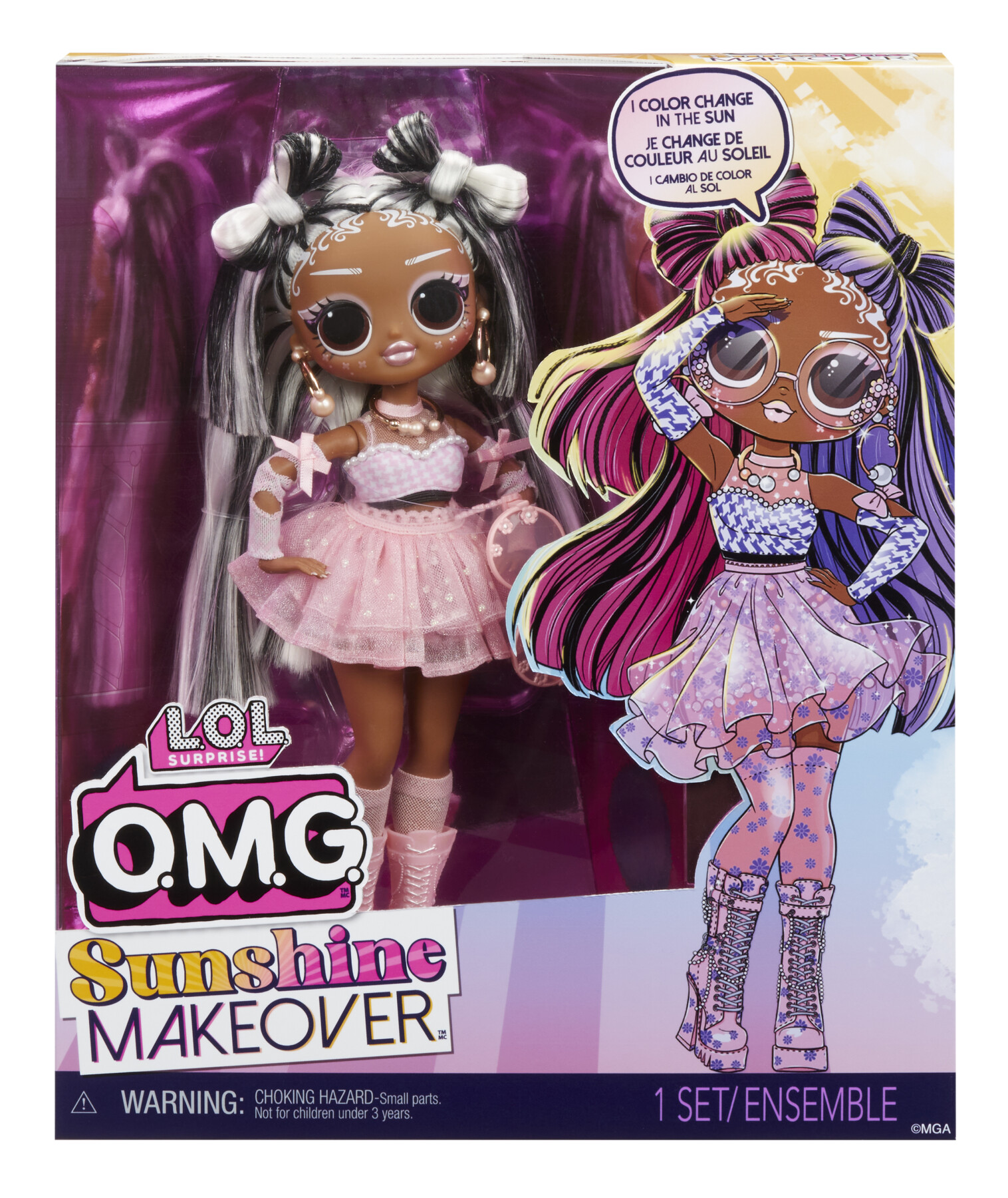 Lol surprise omg sunshine makeover fashion doll: switches. bambola