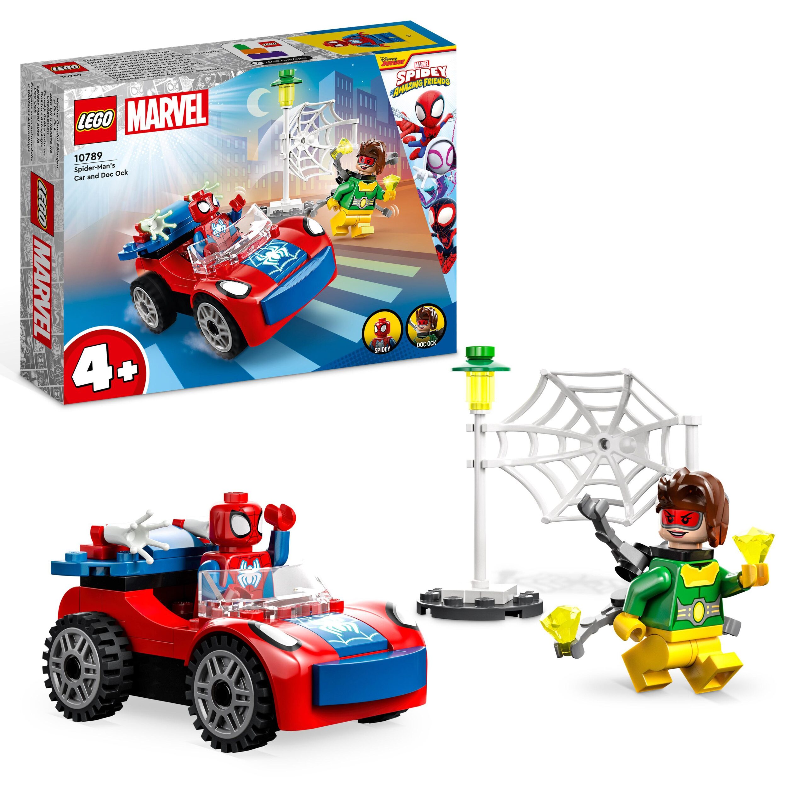 Lego marvel 10789 l’auto di spider-man e doc ock, macchina giocattolo di spidey e i suoi fantastici amici, giochi per bambini 4+ - LEGO SUPER HEROES