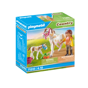 Playmobil country 71243 ragazza con cavallo e puledro per bambini dai 4  anni in su - Playmobil