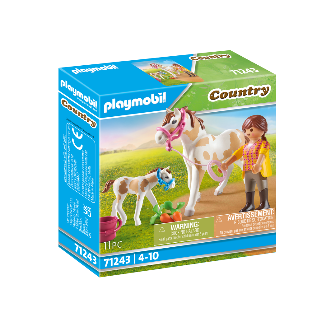 Playmobil country 71243 ragazza con cavallo e puledro per bambini dai 4  anni in su - Playmobil