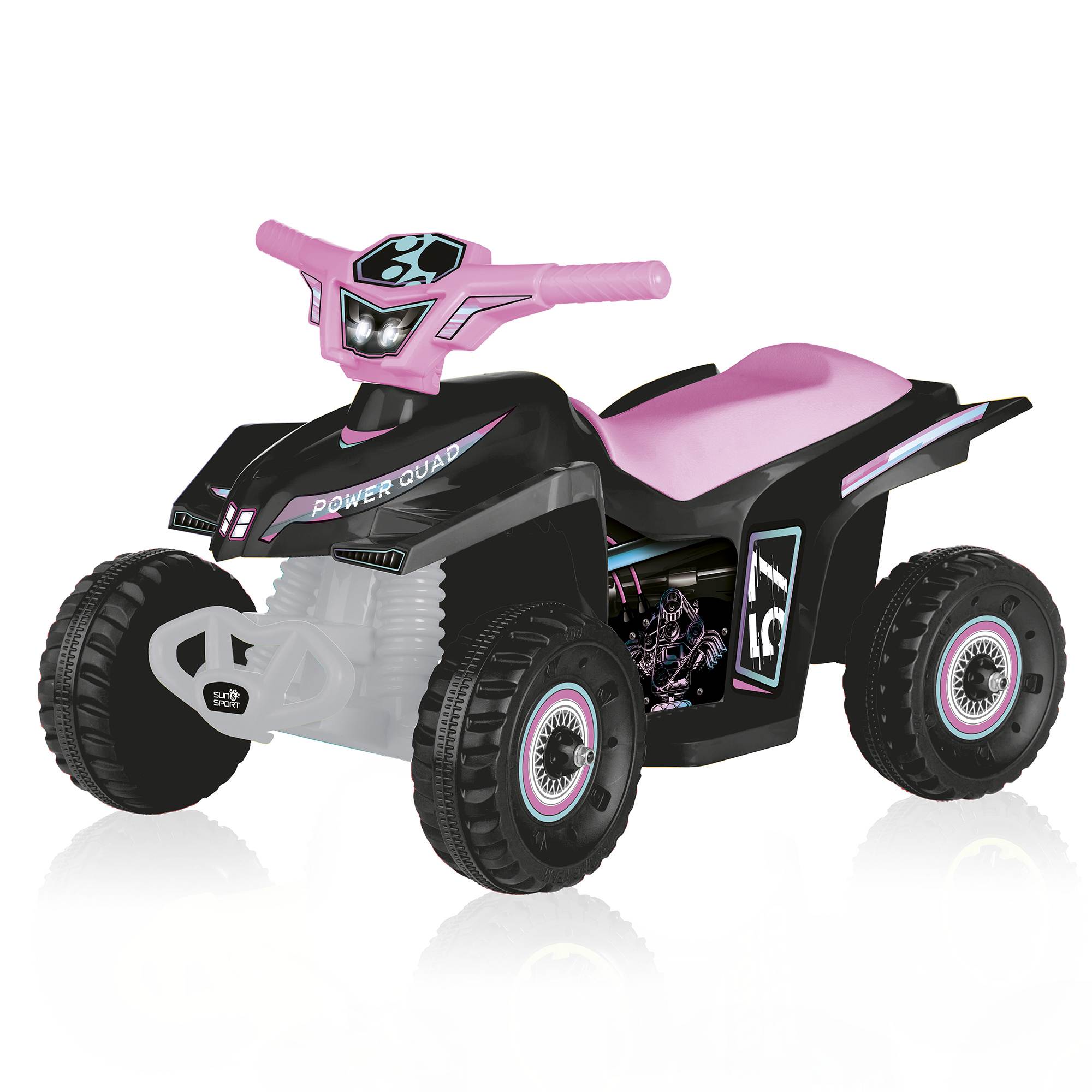 Quad elettrico per bambini - grandi ruote, stabilità e guida realistica fino a 2,7 km/h - peso massimo supportato 50 kg - disponibile in due varianti - SUN&SPORT